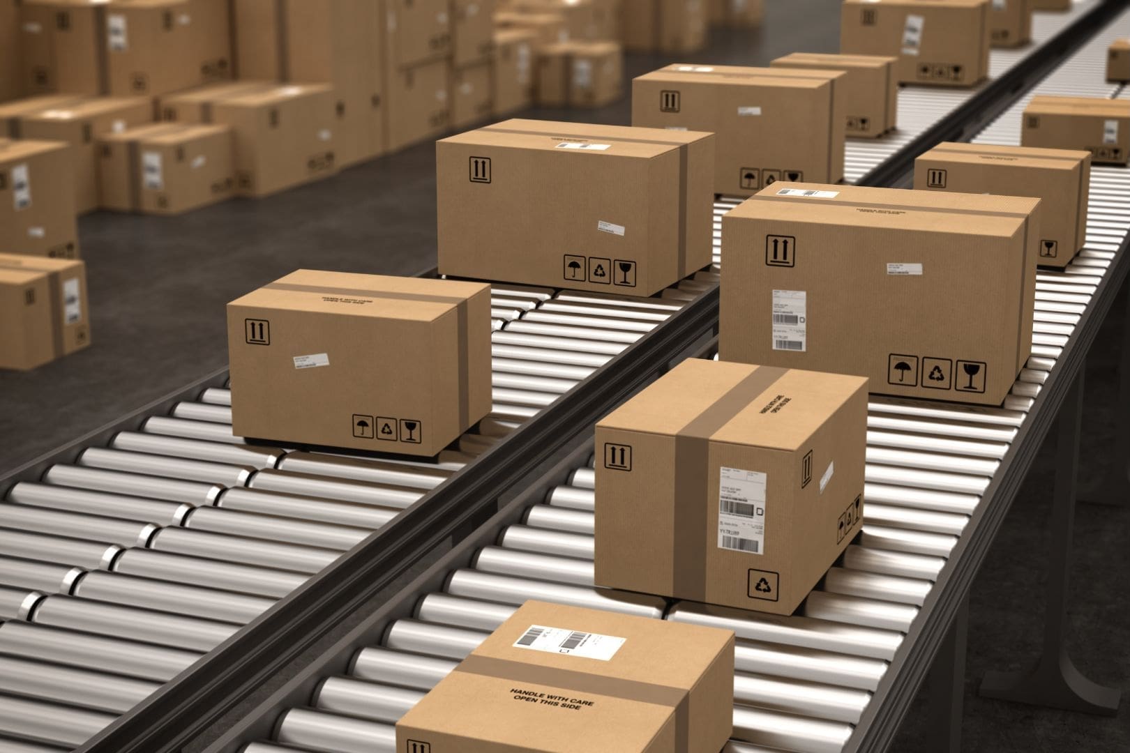pakket sorteermachine logistiek magazijn